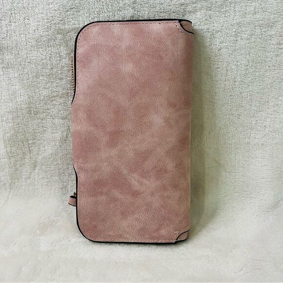 Disney Mickey Mouse Pink Multifunctional Check Book Wallet Zippered Coin - Picture 2 of 8